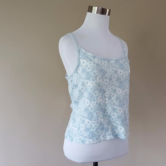 Blue Floral Cotton Cami Medium Old Navy Intimates - Picture 1 of 8